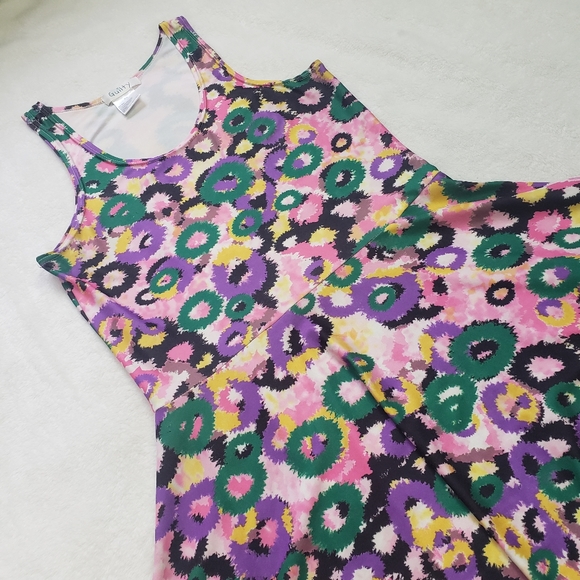 Guilty, Floral Fireworks Colourful Ombre 90s Skater Dress, Medium, Multicoloured - Picture 5 of 14
